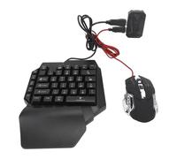 Asixxsix Set convertitore tastiera mouse, 4 in 1 USB ricaricabile Mobile Game Combo Pack, retroilluminazione RGB Set adattatore mouse tastiera a una mano con supporto telefonico