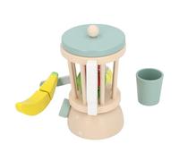 Asixxsix Set da Gioco Frullatore in Legno, Materiale in Legno Sicuro, Design Realistico per Simulazione Spremiagrumi, Giocattolo Spremiagrumi in con Tazza di Banana, Limone, Fragola, Pera, per