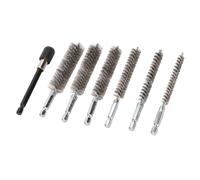 Asixxsix SET DI 6 SPAZZOLE PER FORO, SPAZOLA METALLIC Una Sele in Acciaio Inossidabile con Diverse Dimensioni e Asta DI Prolunga PER Spazzola a PER Pulizia Trapano Elettrico