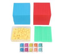 Asixxsix Set di blocchi base 10, 121 blocchi di plastica colorati per il conteggio del valore dei luoghi Manipolativi matematici per la scuola e la casa