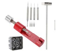 Asixxsix Set di Strumenti Compatti per la Rimozione del Perno di Collegamento del Cinturino Dell'orologio Kit di Rimozione del Perno del Punzone del Martello del Supporto del Cinturino per Orologiai