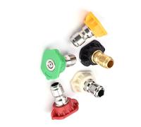 Asixxsix Set di Ugelli per Idropulitrice Pulizia Efficiente per Connessione Rapida a Caldo, 5 Ugelli con Gradi di varietà per la Pulizia Dell'auto, Acciaio Inossidabile/ottone
