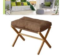 Asixxsix Sgabello Pieghevole Morbido e Imbottito, Moderno, Multifunzione, per Soggiorno, Ufficio, Phyllostachys Pubescens in Velluto con Fiocchi di (Caffè)