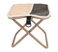 Asixxsix Sgabello Pieghevole Portatile, Sgabello da Campeggio Leggero e Compatto con Telaio a X in Acciaio Al Carbonio Rinforzato, Tessuto Oxford Impermeabile, per Viaggi All'aperto, Pesca, (Cachi)