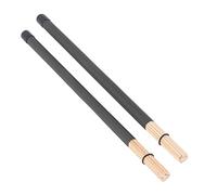 Asixxsix Spazzola per Tamburo, 2 Pezzi di bambù Hot Rods Bacchette per Tamburo Portatile Leggero Strumento di percussione per Jazz, Rock Band, Folk, Piccoli Locali e Performance acustiche (Nero)