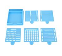 Asixxsix Stencil per Foglietti Adesivi, Organizer Riutilizzabile per Porta Foglietti Adesivi in plastica ABS con 5 Modelli per Sottolineature, Caselle di Controllo, Scatole Rotonde,