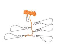Asixxsix Stringer da Pesca, Supporto per Pesce con Corde in Nylon da 16,4 Piedi con 5 Ganci a Scatto in Acciaio Inossidabile per Attrezzatura per Attrezzatura da Pesca in Kayak