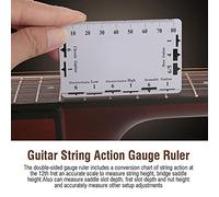 Asixxsix Strumenti di Misurazione per Righello, Calibro per Corde per Chitarra, Accessori per Chitarra e Basso - Misurazione Rapida e Precisa per L'installazione - Set di 2 in Materiale Plastico