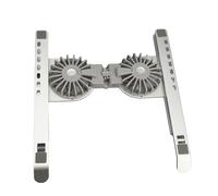 Asixxsix Supporto di Raffreddamento per Laptop, Supporto per Laptop Pieghevole Regolabile in Altezza, da Scrivania per in Lega di Alluminio con 2 Ventole Silenziose e Cuscinetto Antiscivolo per