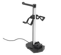 Asixxsix Supporto per cuffie da gaming, supporto per controller 3 in 1, vano per cuffie, porte USB multiple, facile da configurare, per RGB con modalità memoria