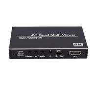 Asixxsix Switchs Multiviewer HDMI, Commutatore Multiviewer a Schermo Quadruplo 4 in 1 Uscita Senza Interruzioni con Telecomando, Commutazione Senza Interruzioni, Supporta 4K 30Hz