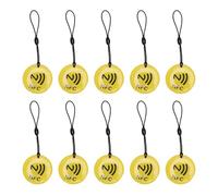 Asixxsix TAGHI NFC 10pcs TAGGIO, FOB NFC Programmabile CHIP NTAG213 con Cavo Elastico, 144 Byte di Memoria, Compatibili con Tutti i Dispositivi Abilitati NFC, per Smart Home