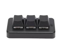 Asixxsix Tastiera a 3 Tasti, Mini Tastiera Meccanica Ergonomica con Driver Personalizzabile e Retroilluminazione RGB, Macro Programmabile USB Cablata 2.4G Wireless per OS X Gaming Work (BLACK)