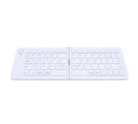 Asixxsix Tastiera Bluetooth pieghevole,tastiera wireless Bluetooth con tasti a forbice,design a chiusura magnetica, e mouse sottili e pieghevoli salvaspazio per iOS eAndroid (WHITE)