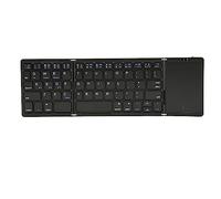 Asixxsix Tastiera Bluetooth, Tastiera Pieghevole Dal Design a 3 Pieghe, Portatile con Touchpad per Dispositivi IOS (BLACK)