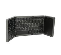 Asixxsix Tastiera Bluetooth, Tastiera Pieghevole Dal Design a 3 Pieghe, Portatile con Touchpad per Dispositivi IOS (GREY)
