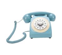 Asixxsix Telefono Bluetooth retrò, Telefono da Tavolo con Cornetta, Supporto per Fisso Wireless Chiamate in Vivavoce e Riproduzione Musicale, per Ufficio Domestico (BLUE)