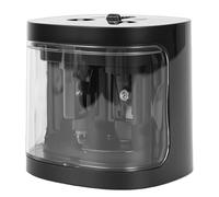 Asixxsix Temperamatite Elettrico, 2 Fori per Matite da 6-8 Mm e 8-12 Mm, Lame in Acciaio Inossidabile, Contenitore Trasparente per i Trucioli, Ideale per Aula, Casa, Ufficio e scuola.