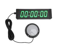 Asixxsix Timer da Palestra, Display LED Verde da 1,5 Pollici a 6 Cifre Conto alla Rovescia Conto alla Rovescia Orologio da Gara con Pulsante Cablato del Telecomando, per Palestra di Casa