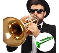 Asixxsix Tromba in Ottone, Bocchino Rimovibile Pistone in Acciaio Inossidabile Tromba per Studenti, per Principianti con Panno per la Pulizia Borsa per Riporre Anello per Tirare a Mano 10 Tastiere