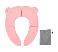 Asixxsix Vasino da Viaggio Pieghevole per Bambini, Vasino da Viaggio Antiscivolo con Borsa di Stoccaggio, Sedile da Toilette Pieghevole Portatile per Bambini Ragazzi e Ragazze (PINK)