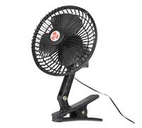Asixxsix Ventilatore di raffreddamento auto con accendino, Clip portatile ultra silenziosa su ventilatore di raffreddamento per rimorchi Camioni RV SUV Barche Autobus (Nero) (DC24V)