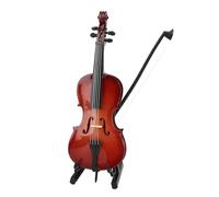 Asixxsix Violoncello in Miniatura in Legno con Supporto, Prua e Custodia, Ornamenti di Imbarcazioni di Piccoli Strumenti in Legno, Accessori per la Casa delle Bambole, Ornamento per la (20 cm)
