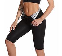 ASIYAN Pantaloncini da Sauna Damen, Pantaloni da Jogging for Sauna A Vita Alta Sporthose, Schwitzhose zum Abnehmen,Bauch Weg Sportleggins,Schwitzen Body Shaper(Five-Divided,L)