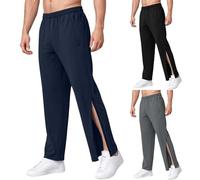 ASIYAN Pantaloni da Riabilitazione da Donna E da Uomo, Pantaloni Larghi da Allenamento con Apertura Laterale E Cerniera sulla Gamba, Pantaloni da Jogging Larghi E Casual(Blue B,XL)