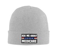 Ask Me About Medicare Unisex Berretto Beanie in Maglia Morbido Watch cap Comodo Berretto Invernale per Corsa Ciclismo Sci