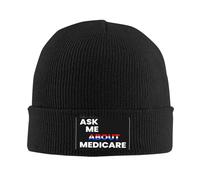 Ask Me About Medicare Unisex Berretto Invernale Sportivo Beanie Cappello Caldo Berretto Beanie in Maglia per Calcio Arrampicata Sci