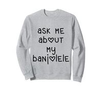 Ask Me About My Banjolele Ukulele Cuore Lettere Felpa
