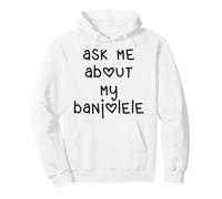 Ask Me About My Banjolele Ukulele Cuore Lettere Felpa con Cappuccio