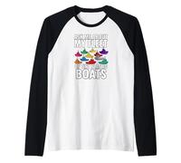 Ask Me About My Fleet of Tiny Plastic Boats 3D Printing Fun Maglia con Maniche Raglan
