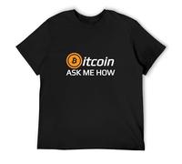 Ask Me How Cryptocurrency Bitcoin Men's T-Shirt Unisex Black Cotton Hip Hop Print Tee Shirts XXL