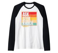 Ask Seek Knock Matthew 7:7 Christian Men Women Faith Design Maglia con Maniche Raglan