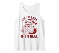Ask Your Mom If I'm Real Funny Vintage Santa Claus Christmas Canotta