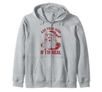 Ask Your Mom If I'm Real Funny Vintage Santa Claus Christmas Felpa con Cappuccio