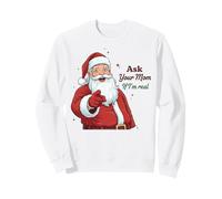 Ask Your Mom If I'm Real Santa Humor Christmas Holiday Felpa