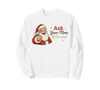 Ask Your Mom If I'm Real Santa Humor Christmas Holiday Felpa