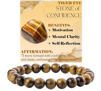 ASKFNASDKMFN Fiducia - Braccialetto con perline da 8 mm in pietra naturale semi preziosa, elastico, ideale come regalo per yoga