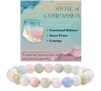 ASKFNASDKMFN Morganite - Braccialetto con perline da 8 mm, da donna, con pietre naturali semi preziose, elastico, elastico, per yoga, protezione regalo