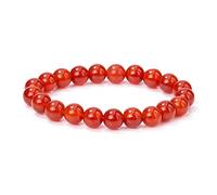 ASKFNASDKMFN Set di 2 braccialetti elasticizzati con cristalli rossi, agata naturale, energia, chakra, pietre preziose, per donne, coppie, sollievo dall'ansia