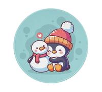 ASKFNASDKMFN Simpatico pinguino in un cappello e sciarpa Mouse Pad Donne Ragazza Ufficio Desk Decor 8 pollici 1PC