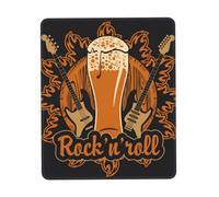 ASKFNASDKMFN Tappetino per mouse con birra e rotolo di roccia, decorazione per la casa, per donne e ragazze, 20 x 24 cm