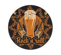 ASKFNASDKMFN Tappetino per mouse con birra e rotolo di roccia, decorazione per scrivania da ufficio, 20,3 cm, 1 pezzo