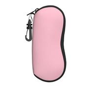 ASKhgg Caso molle degli occhiali da sole di stampa di colore solido rosa, caso ultra leggero del neoprene della chiusura lampo degli occhiali con il moschettone, per gli uomini le donne