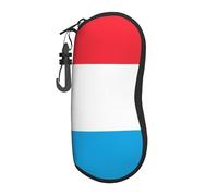 ASKhgg Custodia morbida per occhiali da sole con stampa bandiera del Lussemburgo, custodia ultra leggera in neoprene con cerniera per occhiali con moschettone, per uomini e donne