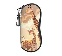 ASKhgg Custodia morbida per occhiali da sole con stampa di giraffa madre e bambino, custodia ultra leggera in neoprene con cerniera e moschettone, per uomini e donne