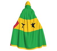 ASKhgg Mantello con cappuccio unisex, stampa bandiera di Sao Tomé e Principe, vestaglia da mago di Halloween, per feste, carnevale, Natale, eventi a tema